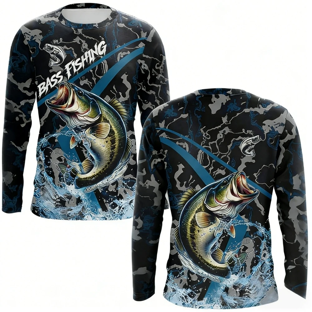 Rash Guard - Mens Fishing Shirt Long Sleeve UPF