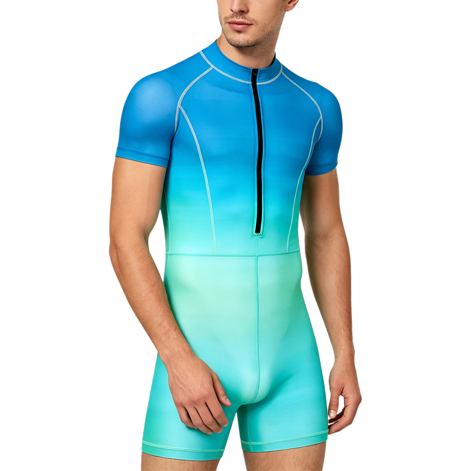 Men Gradient Color Zipper Body - Wetsuit Men review and price