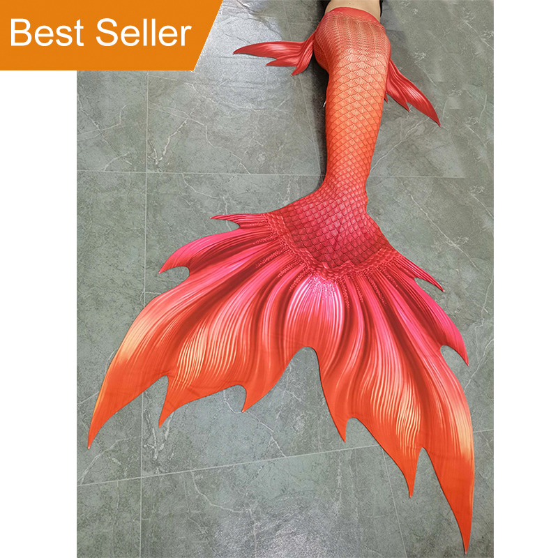 Orange Woman Mermaid Tail Skin - Swim Fins review and price